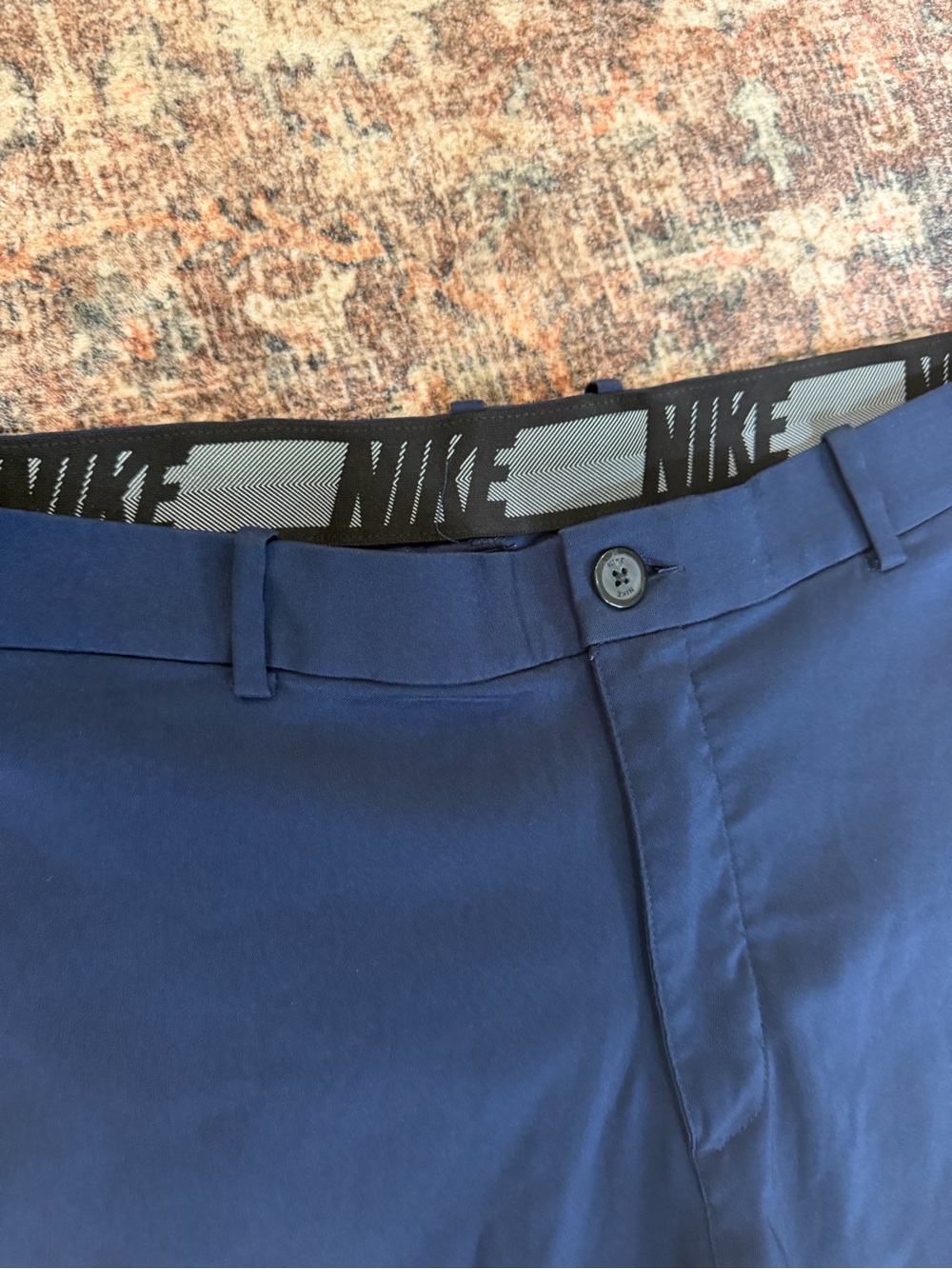 Nike Dri-FIT Men’s Navy Golf Pants Size 40x32 Standard Fit Stretch Flat Front